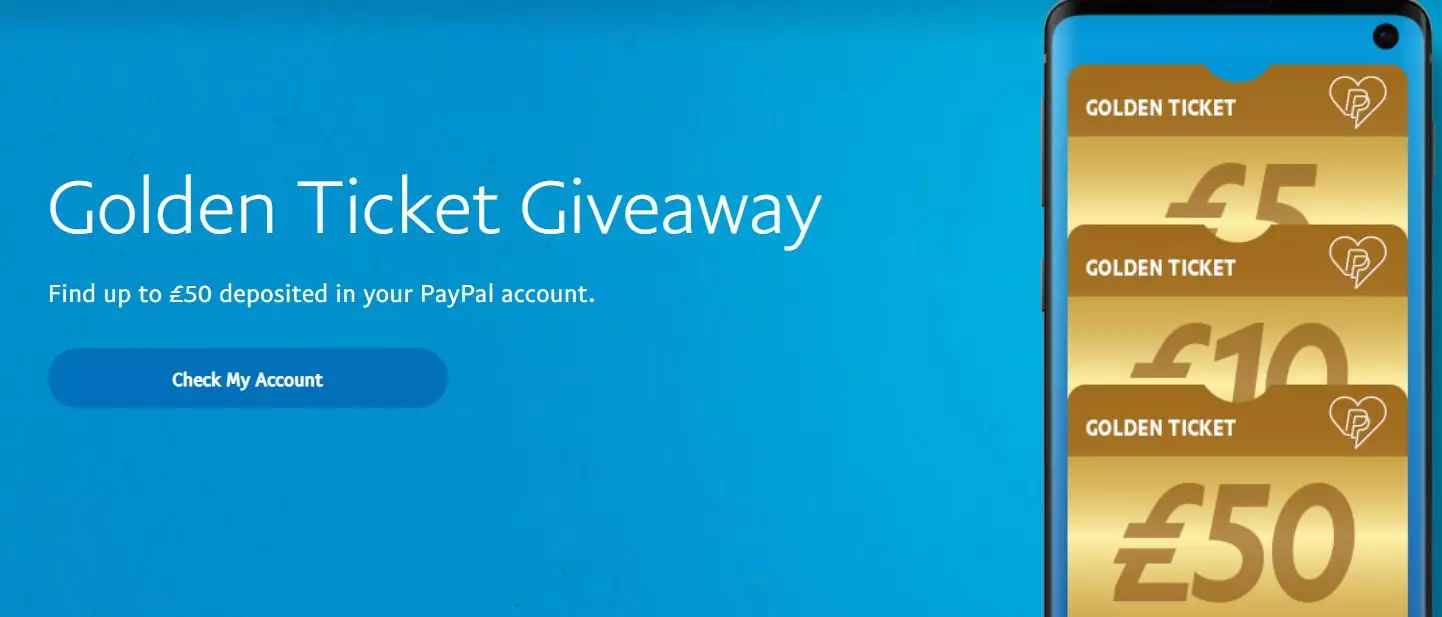 You could have won up to £50 with PayPal's Golden Ticket.