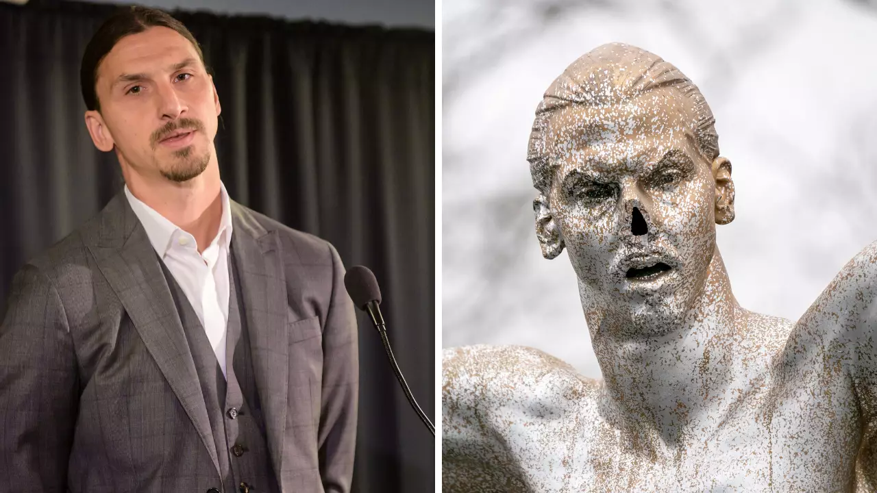 Zlatan Ibrahimovic's Statue In Malmo Has Had The Nose Cut Off