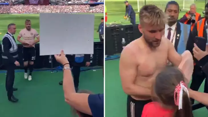 Luke Shaw Gives His Match Shirt To A Young Fan In Class Gesture