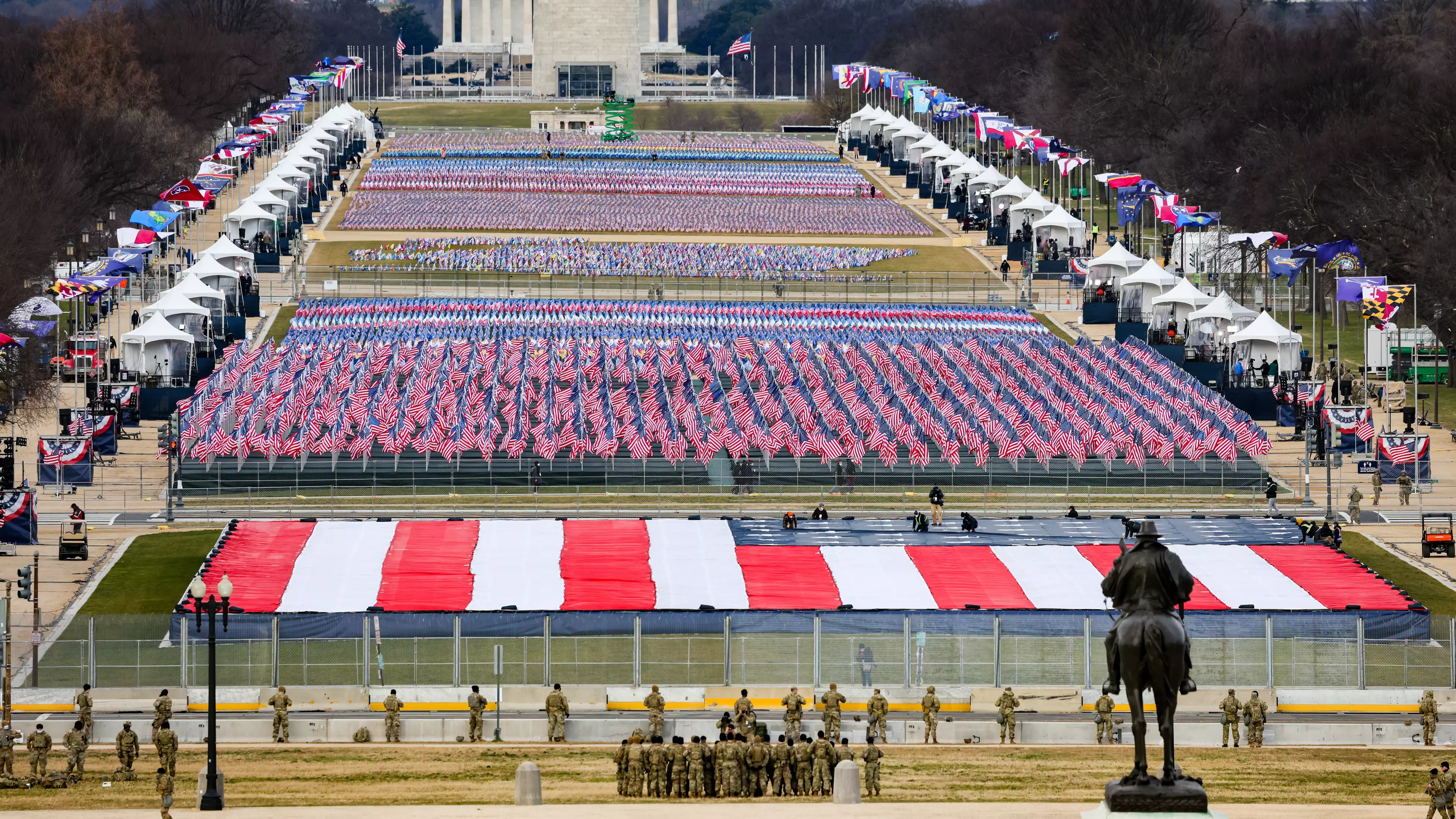 200,000 Flags Placed On National Mall For Joe Biden's Inauguration 