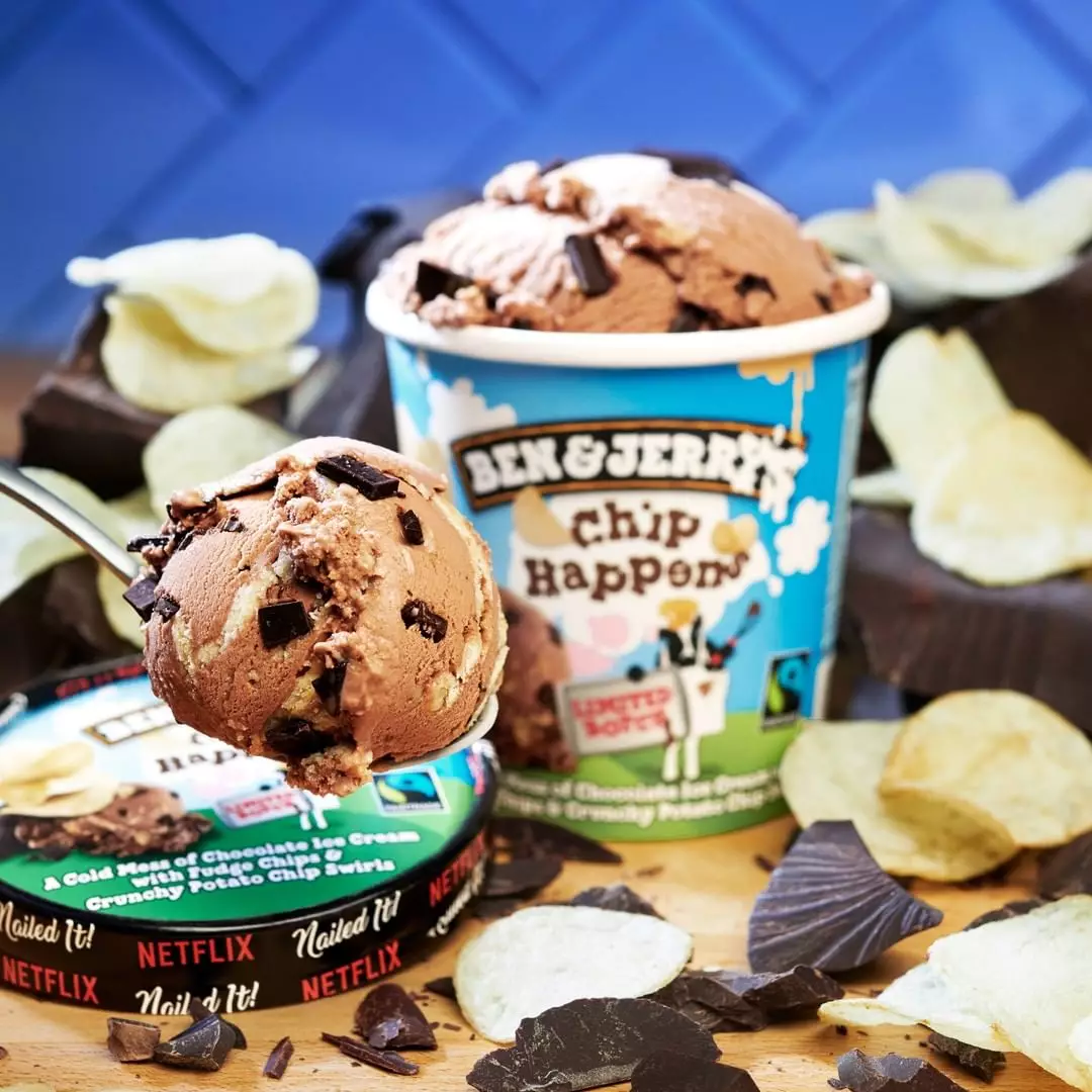 The new flavour combines chocolatey ice cream with fudge bits and crunchy potato chips (