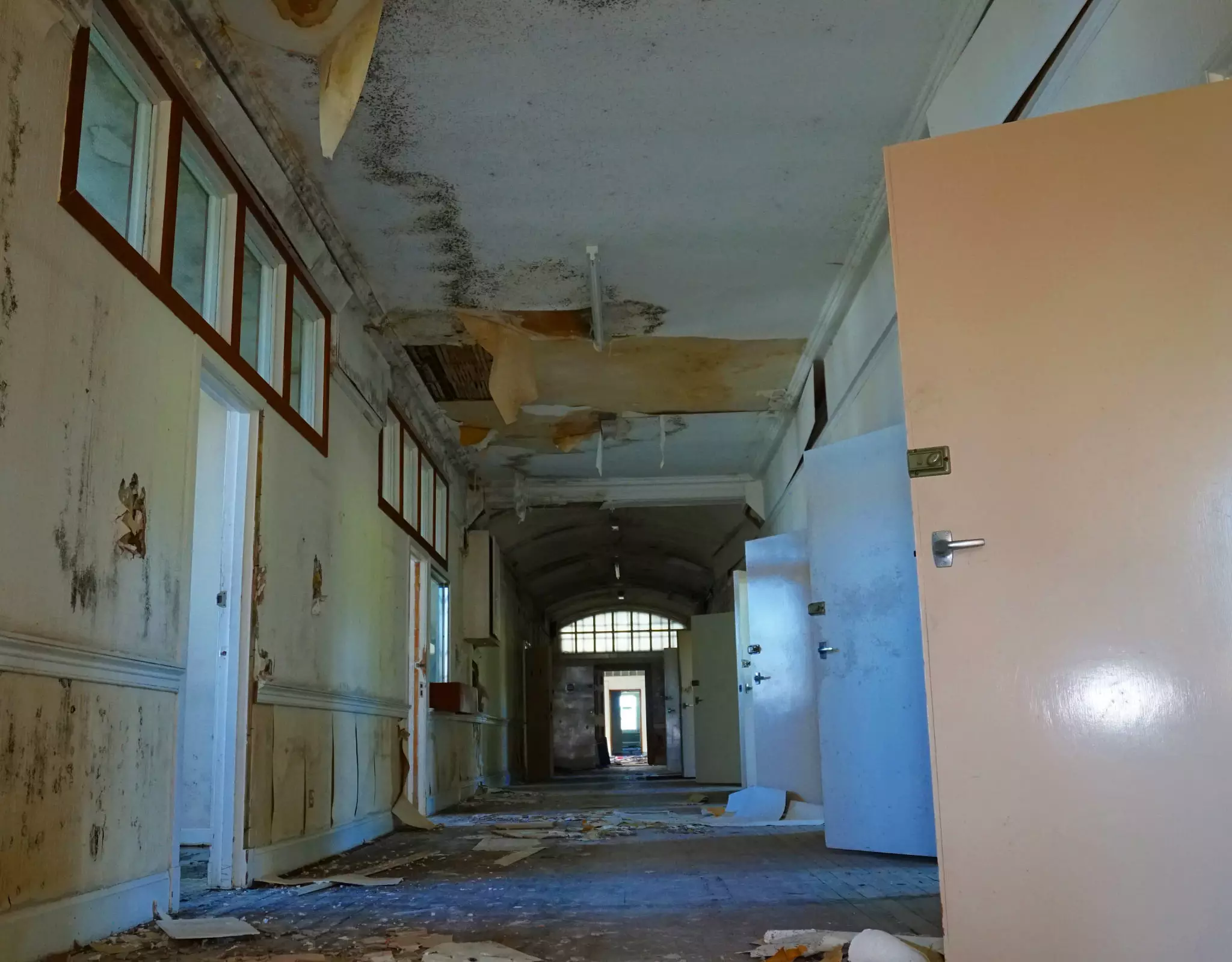 Inside the abandoned asylum.