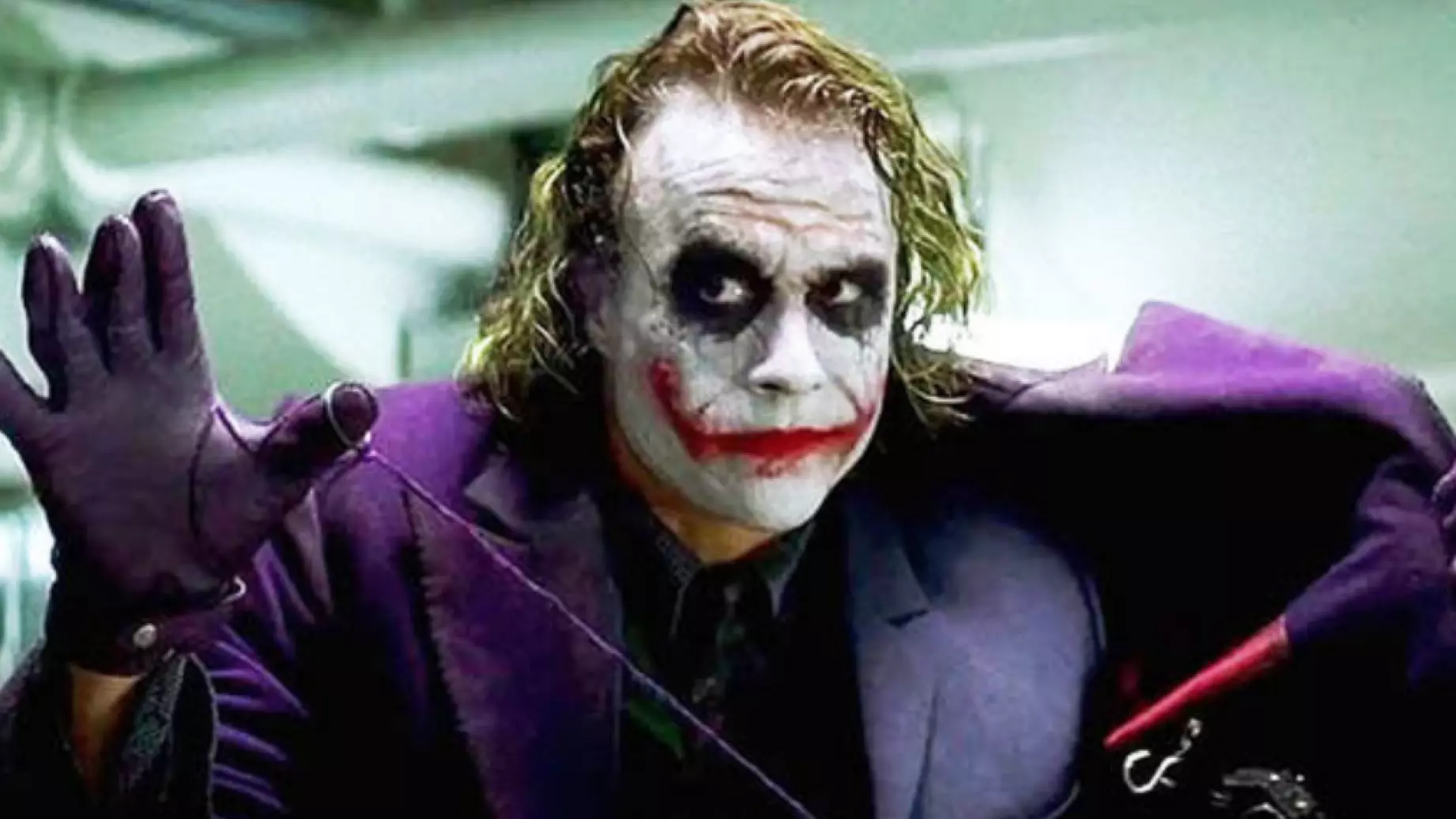 Heath Ledger as The Joker in The Dark Knight.