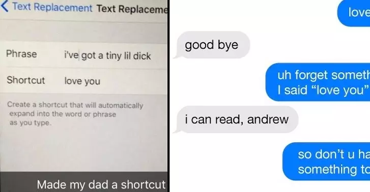 Lad Tries To Get One Over On His Dad Using Text Replace But Ol' Man Has The Last Laugh