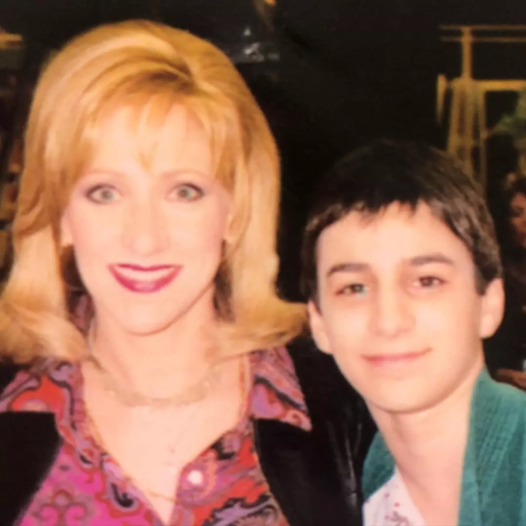 Dane Curley with Edie Falco.