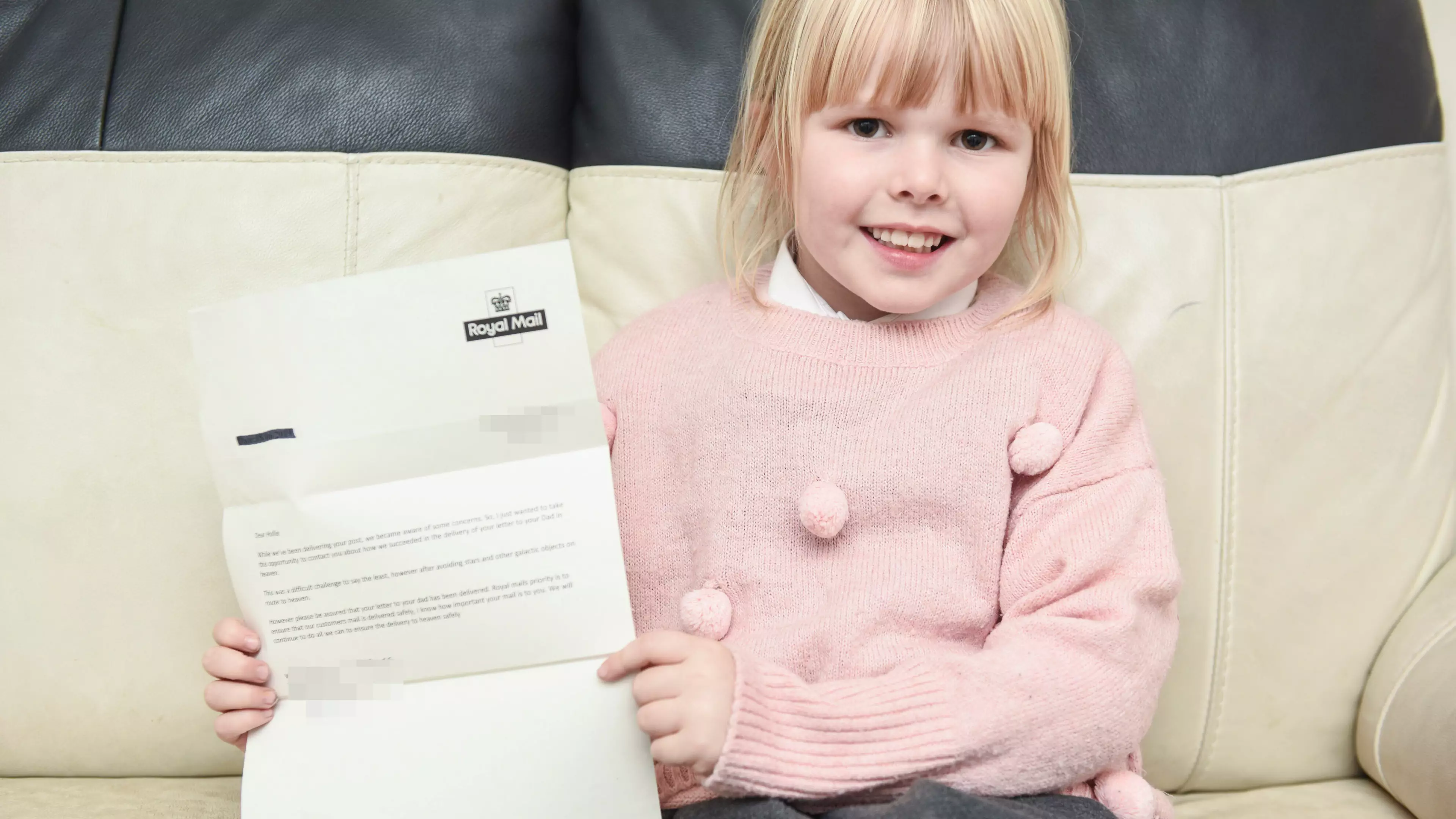 Little Girl Shocked As She Receives Reply ‘From Heaven’ After Writing To Late Dad