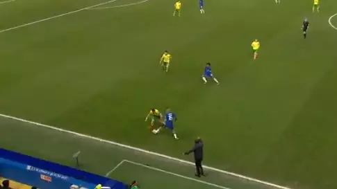 Kenedy Beautifully Nutmegs Norwich Defender During FA Cup Tie