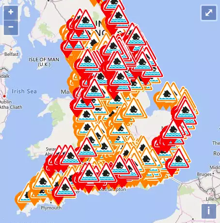There were over 200 flood warnings from Storm Ciara yesterday (9 February).
