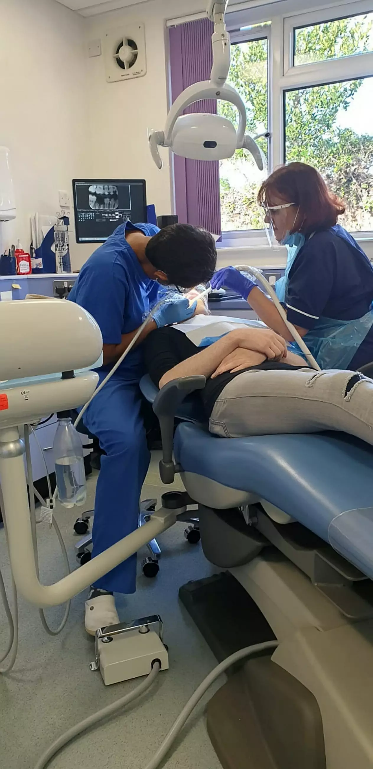 Vinnie undergoing dental surgery.