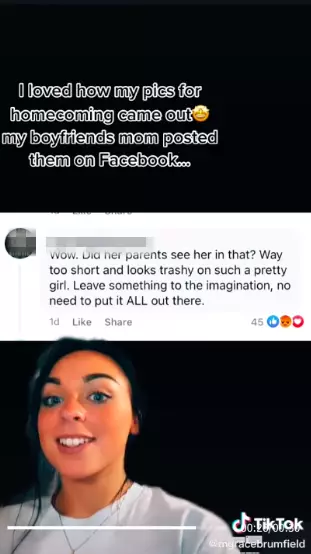 The TikTokker shared some of the comments she'd received (