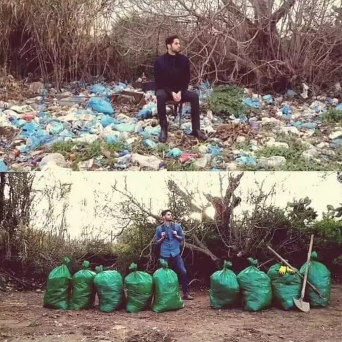 The trash challenge went viral on social media and saw loads of people clean up their local area.