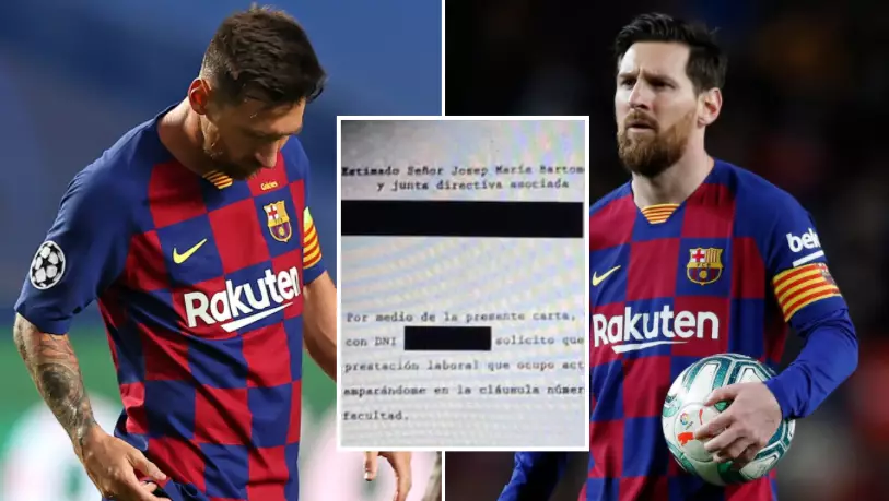 The Transfer Request Lionel Messi Sent To Barcelona Has Been 'Leaked' Online