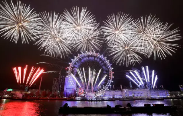 NYE Fireworks in London. Credit:PA