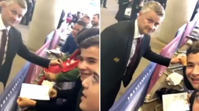Fans Ask If Ole Gunnar Solskjaer Is 'Getting Sacked In The Morning' As He Signs Autographs