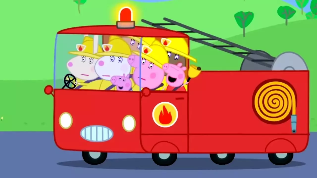 The female characters put out a fire caused by the dads in 'The Fire Engine' episode.
