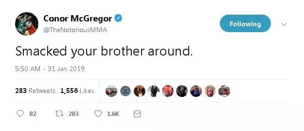 McGregor's latest, now deleted, tweet. Image: RT Sports
