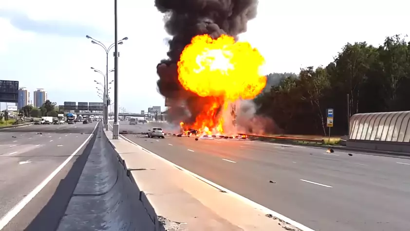 WATCH: Russian Tanker Explodes Over 30 Times In The Middle Of Motorway