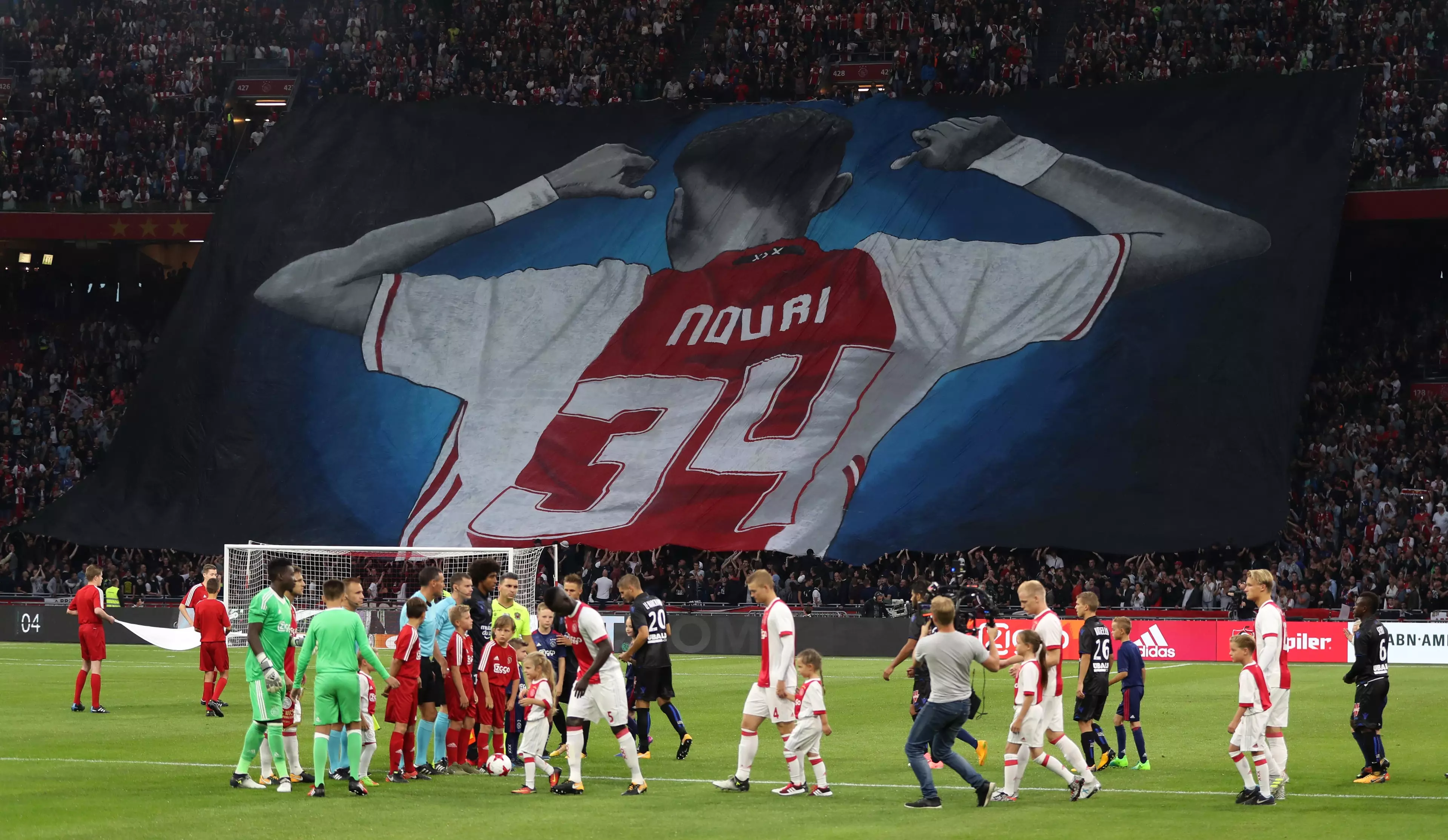 Ajax fans pay tribute to Nouri. Image: PA Images