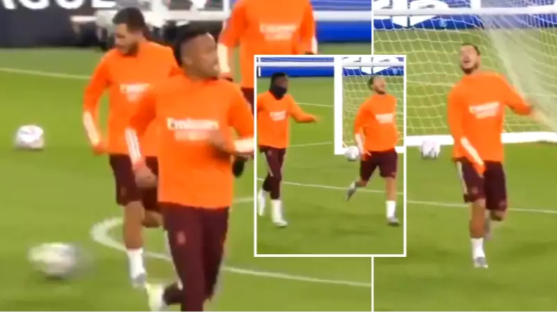 Eden Hazard Hilariously Pretends To Be Injured After Kicking A Ball In Training 