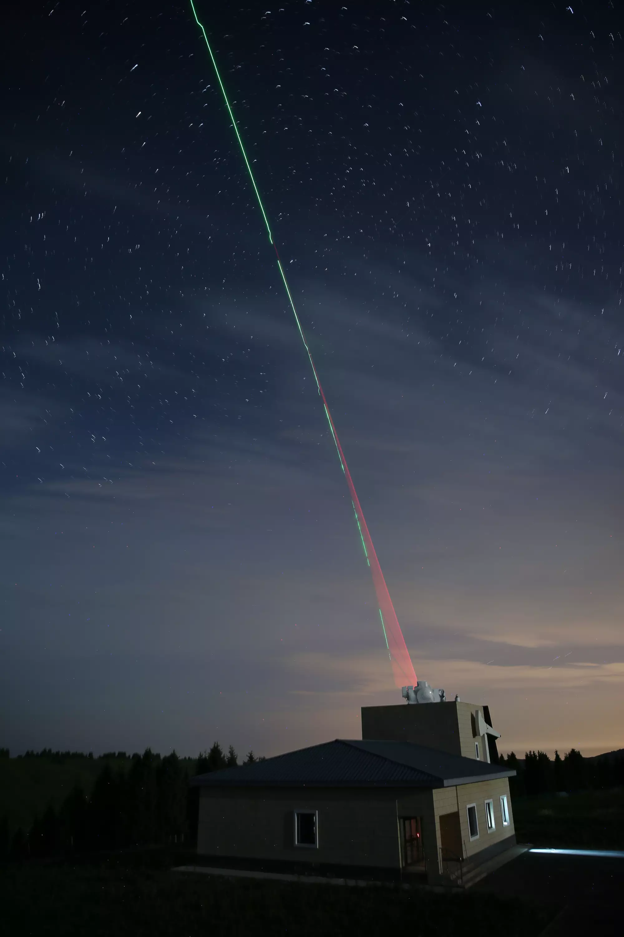 Photons being transmitted to space