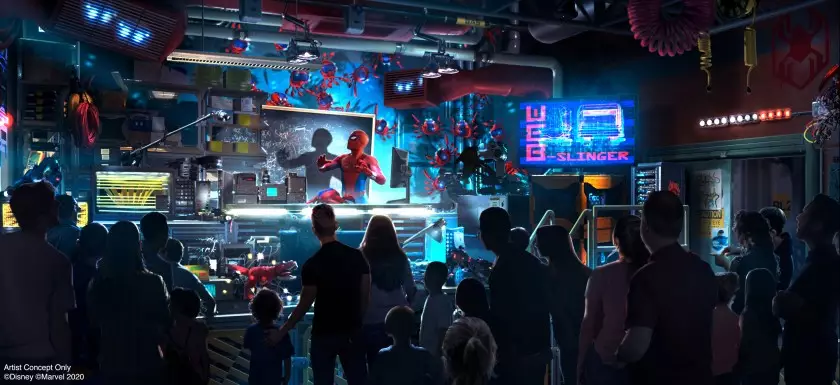 A Spider-Man-themed ride will be the first to open.