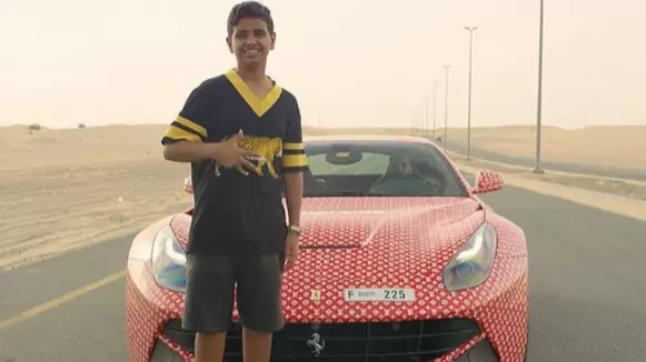 Billionaire's Son Shows Off Louis Vuitton Printed Ferrari, Which He Isn't Even Old Enough To Drive