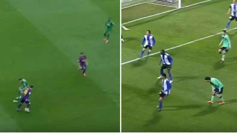 Compilation Of Lionel Messi Tricking Opponents Without Touching The Ball Proves He's A Genius