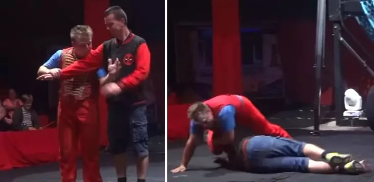 WATCH: Dad Knocked Unconscious After Circus Trick Goes Horribly Wrong