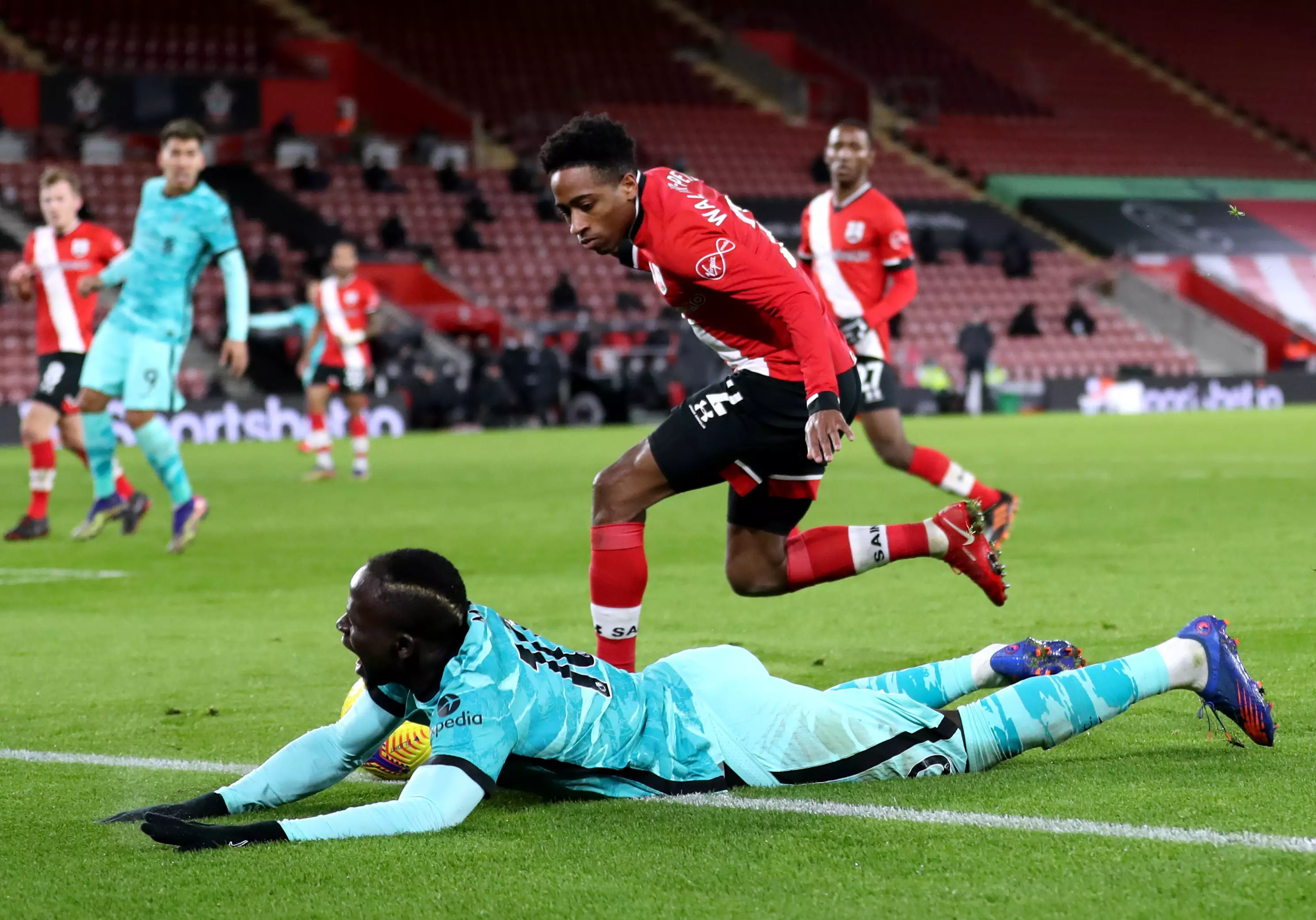 Liverpool felt Sadio Mane should have had a penalty vs Southampton. Image: PA Images