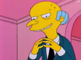 Mr Burns using the steepling hand gesture