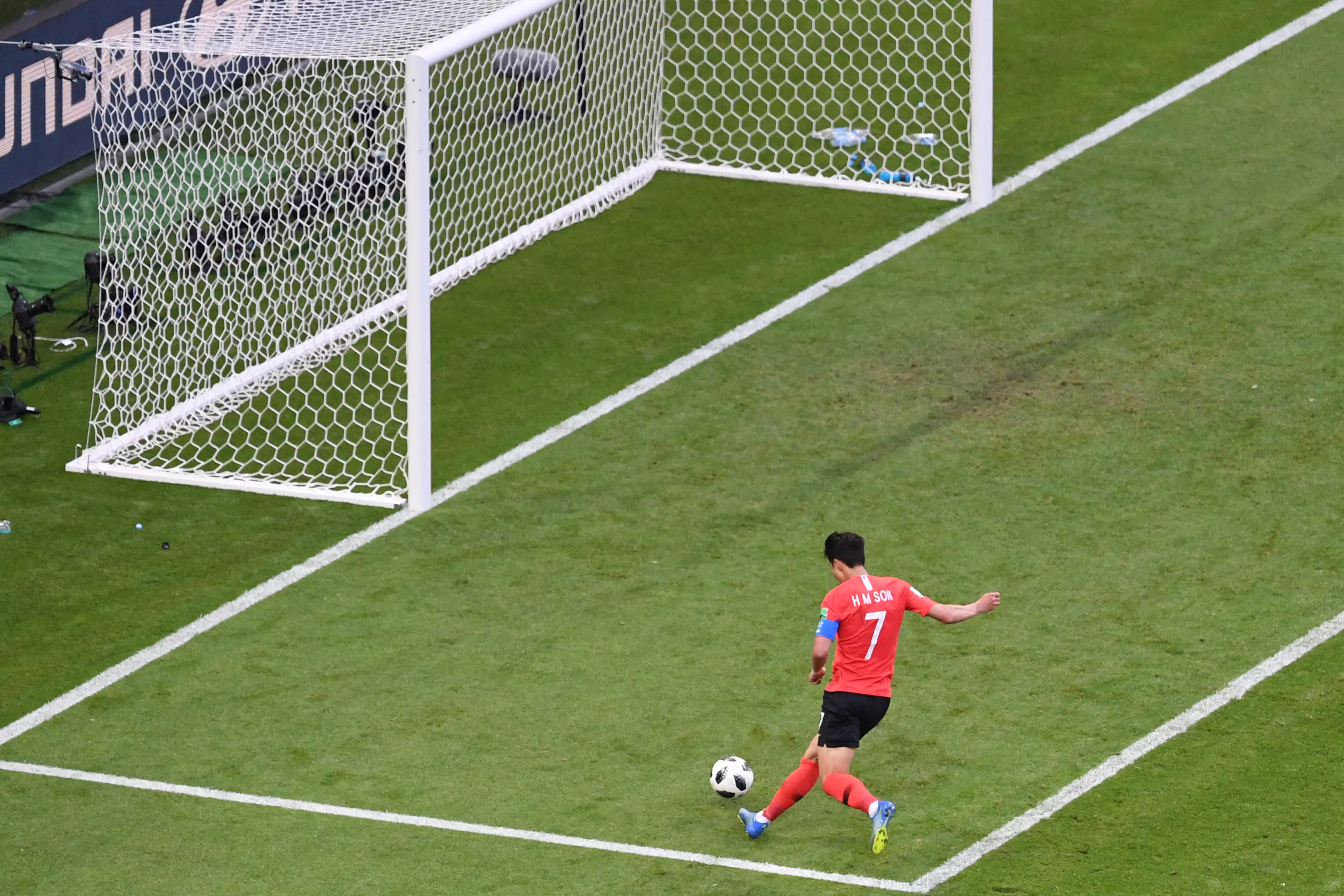 Son scoring against Germany in last summer's World Cup. Image: PA Images