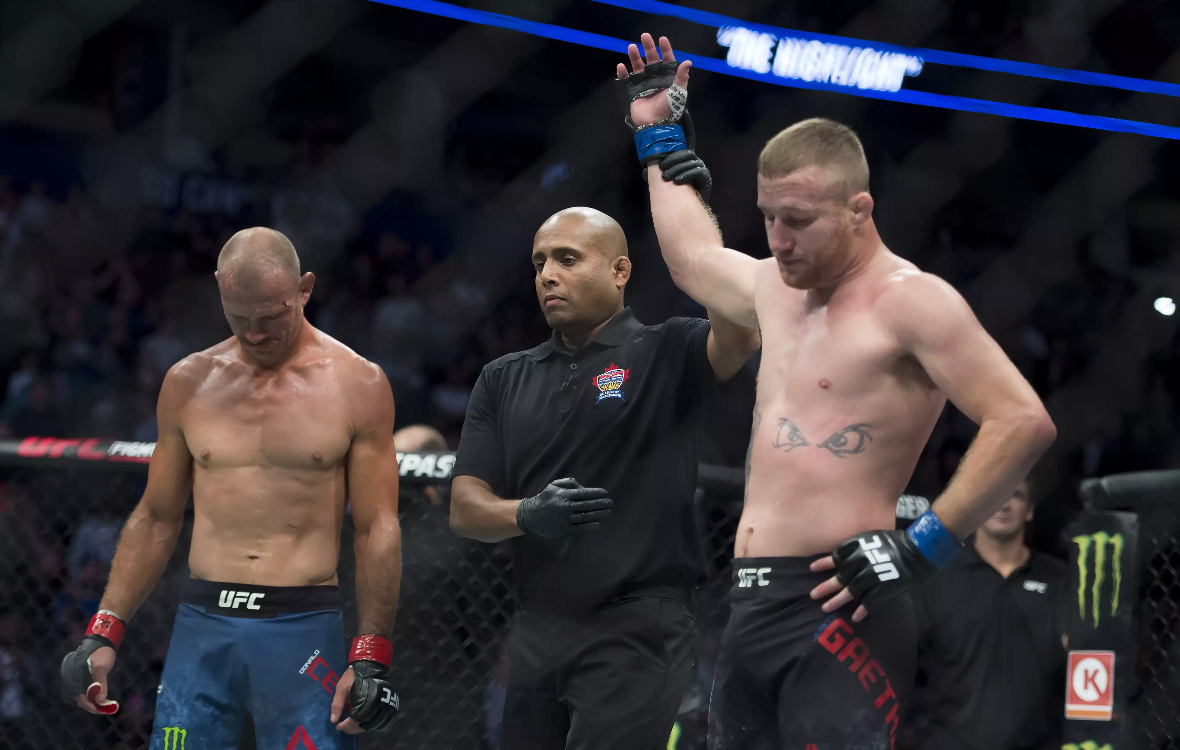 Justin Gaethje stopped Donald Cerrone in the first round on Saturday night in Vancouver