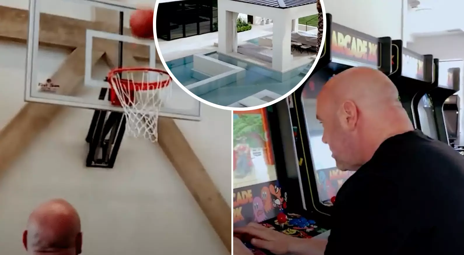 UFC President Dana White Gives Tour Of Mansion And Shows Off Basketball Court And Swimming Pool