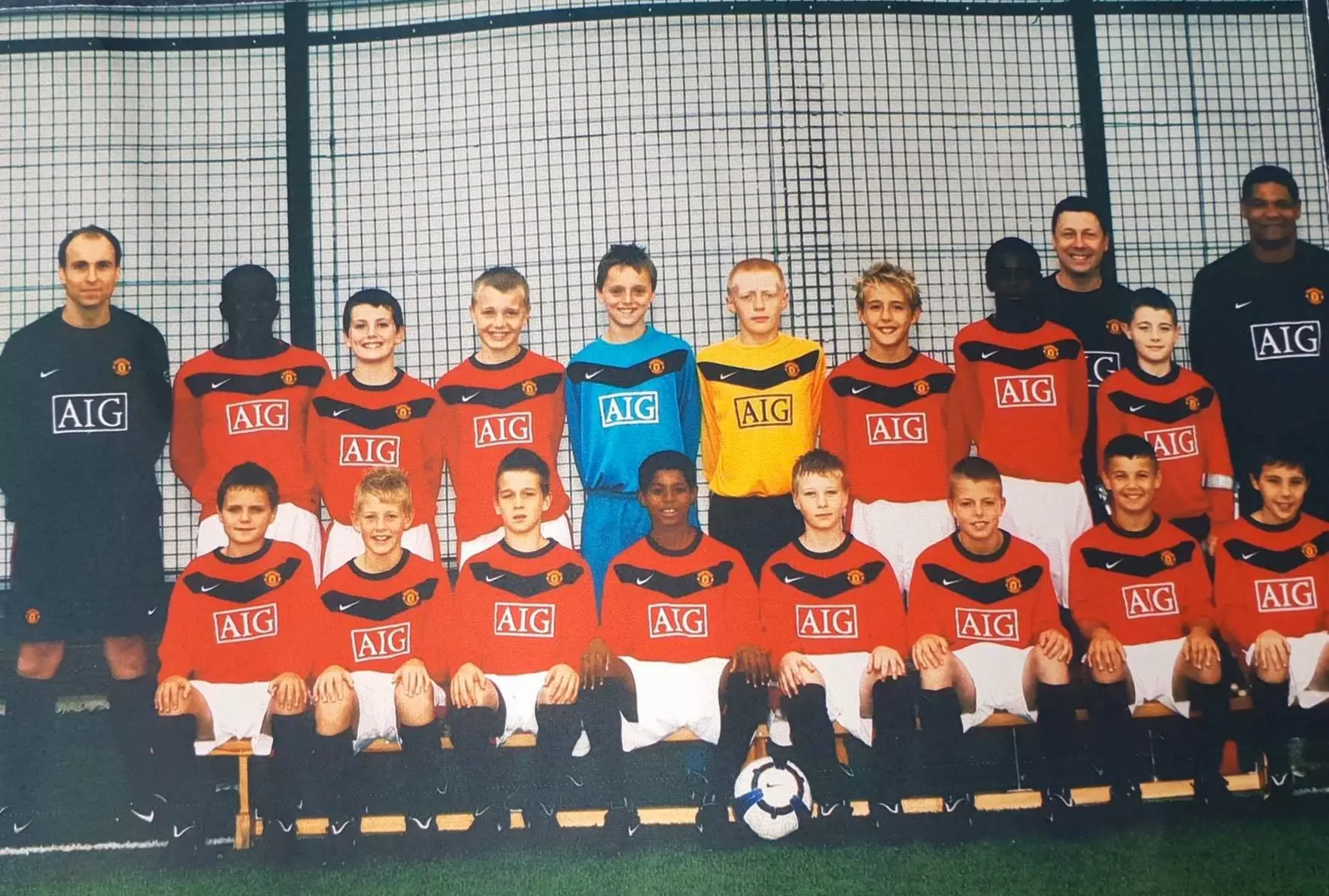 Rhain Davis and his Manchester United teammates at youth level