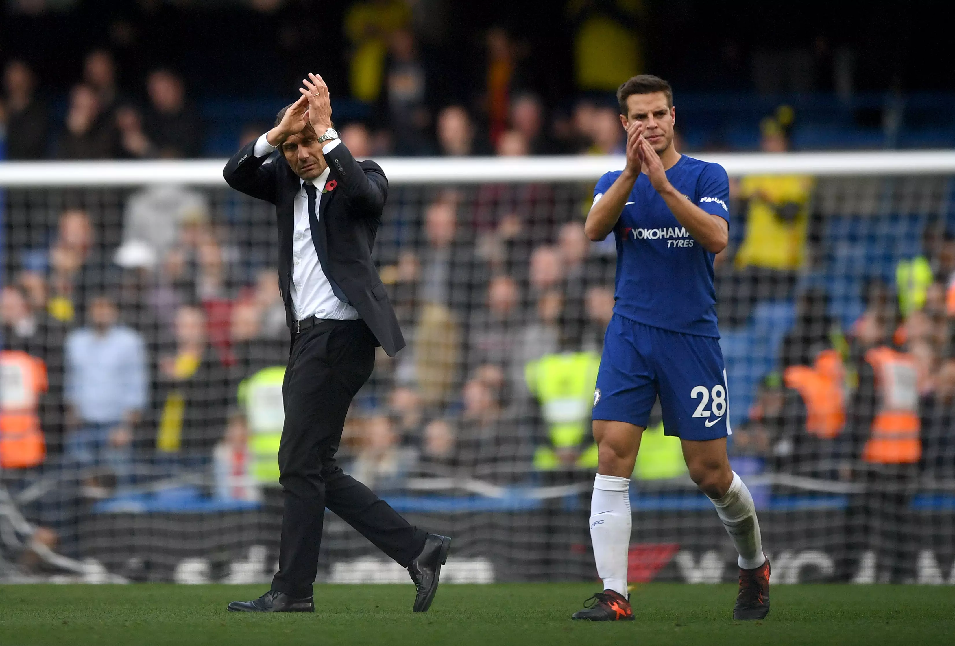 After a terrific debut season, Conte has come under fire at Stamford Bridge during his second term. Images: PA