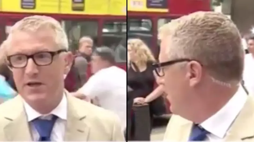 Man Runs In Front Of Bus In Middle Of Live BBC Broadcast