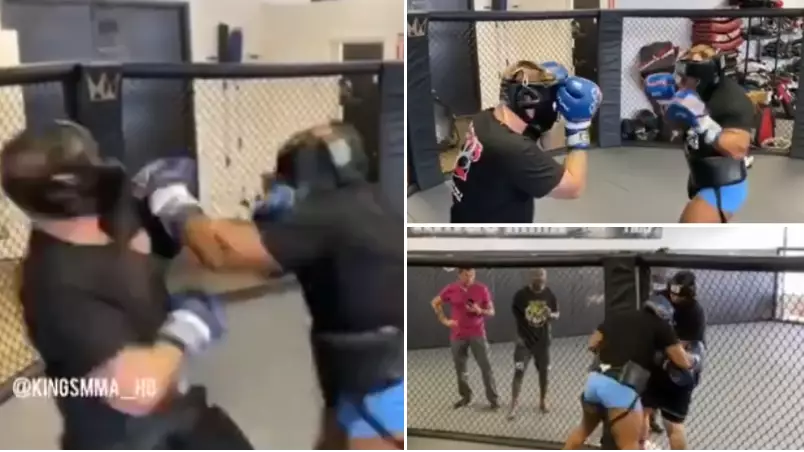 Mike Tyson Batters Sparring Partner In A Cage As His Team Tease Potential MMA Fight