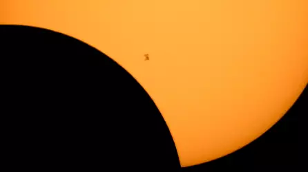 NASA Captures Stunning Images Of The ISS Travelling Past The Eclipse