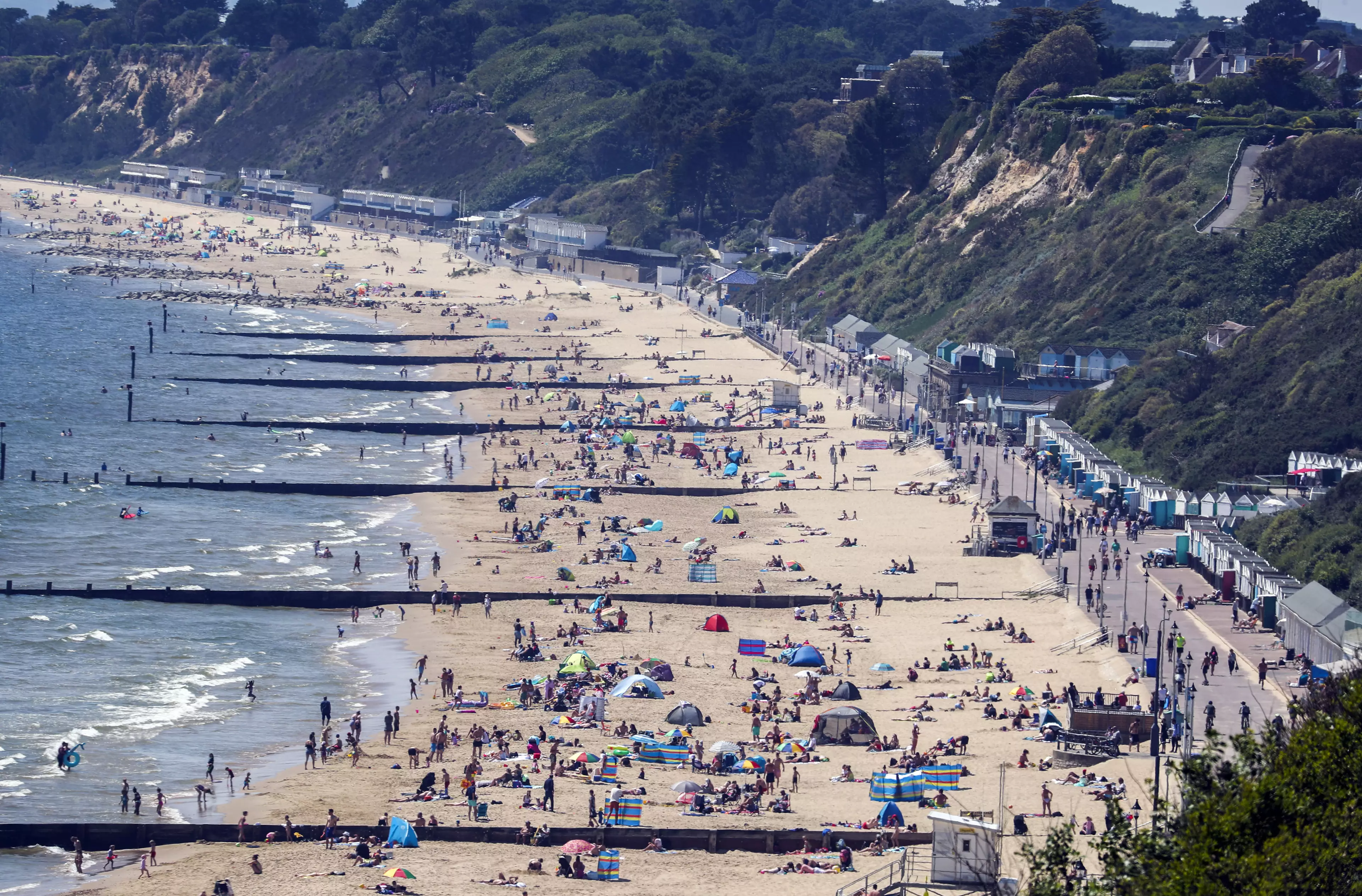 Bournemouth beach on Thursday after lockdown rules were eased.