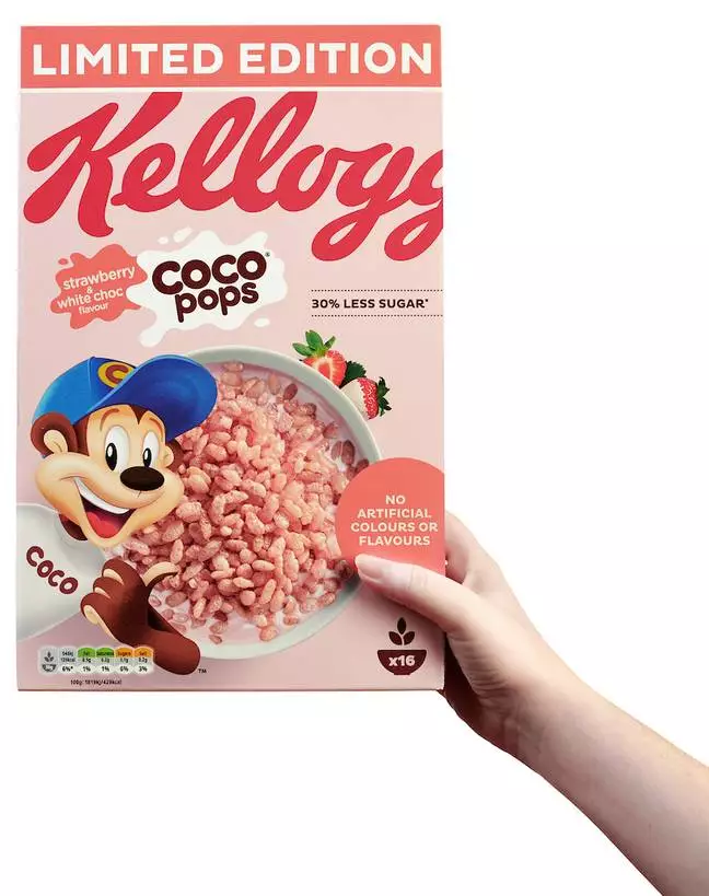 Kellogg's has launched limited edition Strawberry & White Coco Pops (