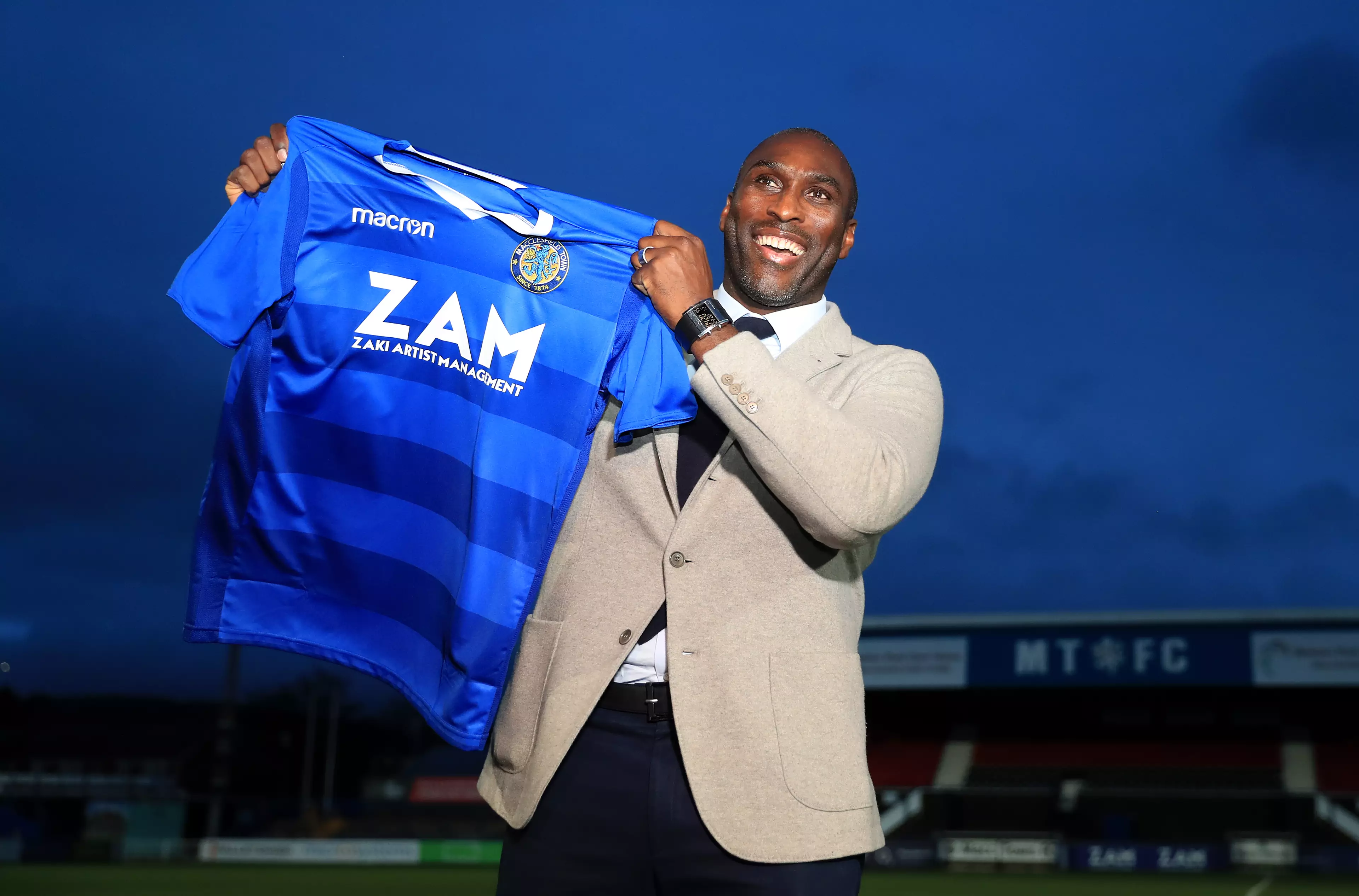 Sol Campbell announced as Macclesfield Town manager. Image: PA Images