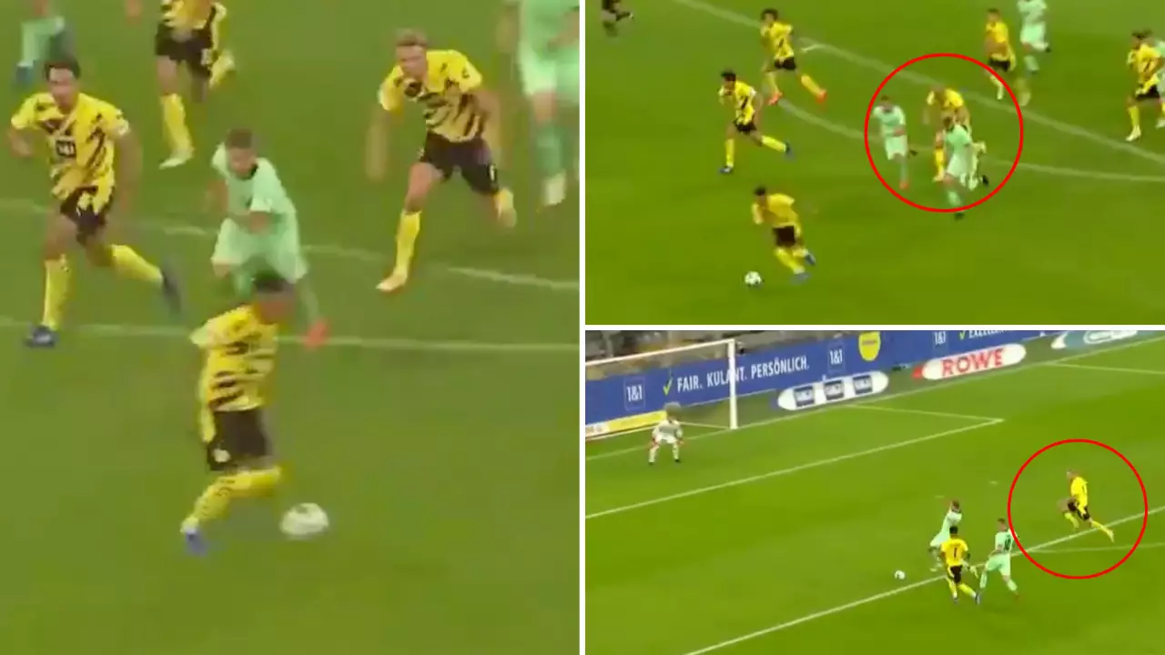 Erling Haaland Shows Off Insane Pace To Score Counter-Attack Goal With Jadon Sancho