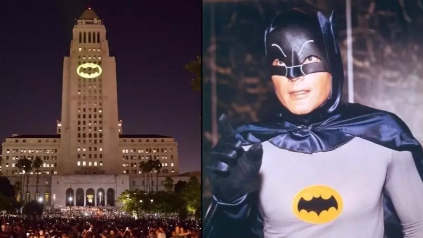 Los Angeles Lights Up City Hall With Bat Signal In Tribute To Adam West