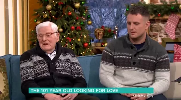 Eric appeared on the sofa with his grandson James. (