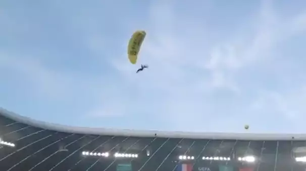 Greenpeace Protester Parachutes Into Stadium Before France Vs Germany Euro 2020 Fixture