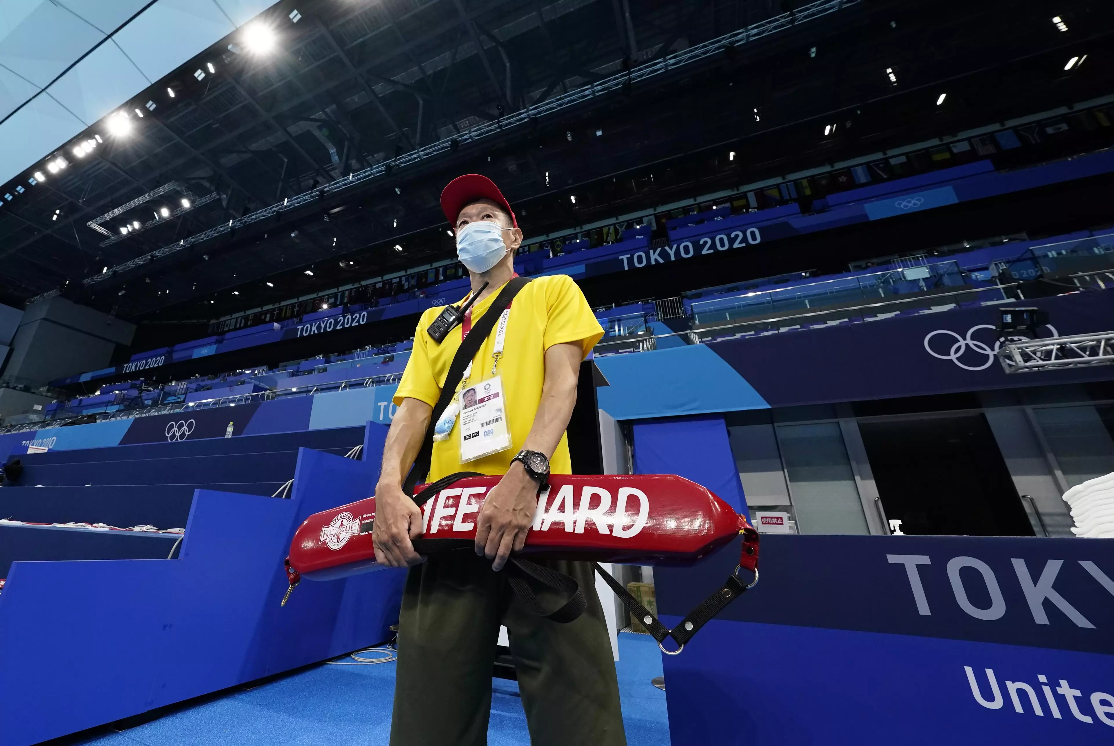 A lifeguard at the Tokyo Olympics.