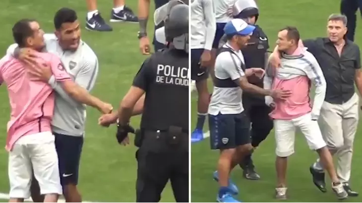 Carlos Tevez Saves Pitch Invader From Police, Gives Him His Training Shirt