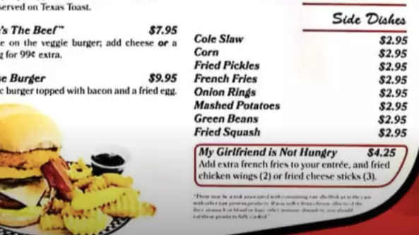 Restaurant Offers Extra Sides For Girlfriends Who 'Aren't Hungry'