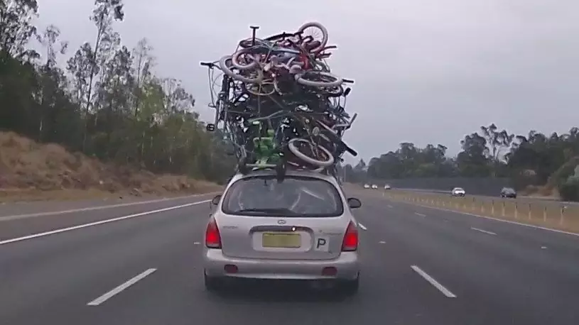 P-Plater Busted Driving With 10 Bicycles On Top Of Car In Australia