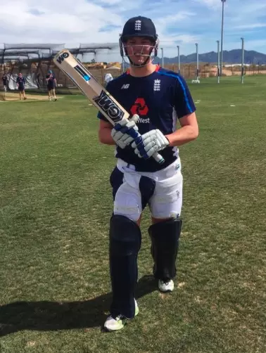 Hugo Hammond playing cricket in the England Disability squad (